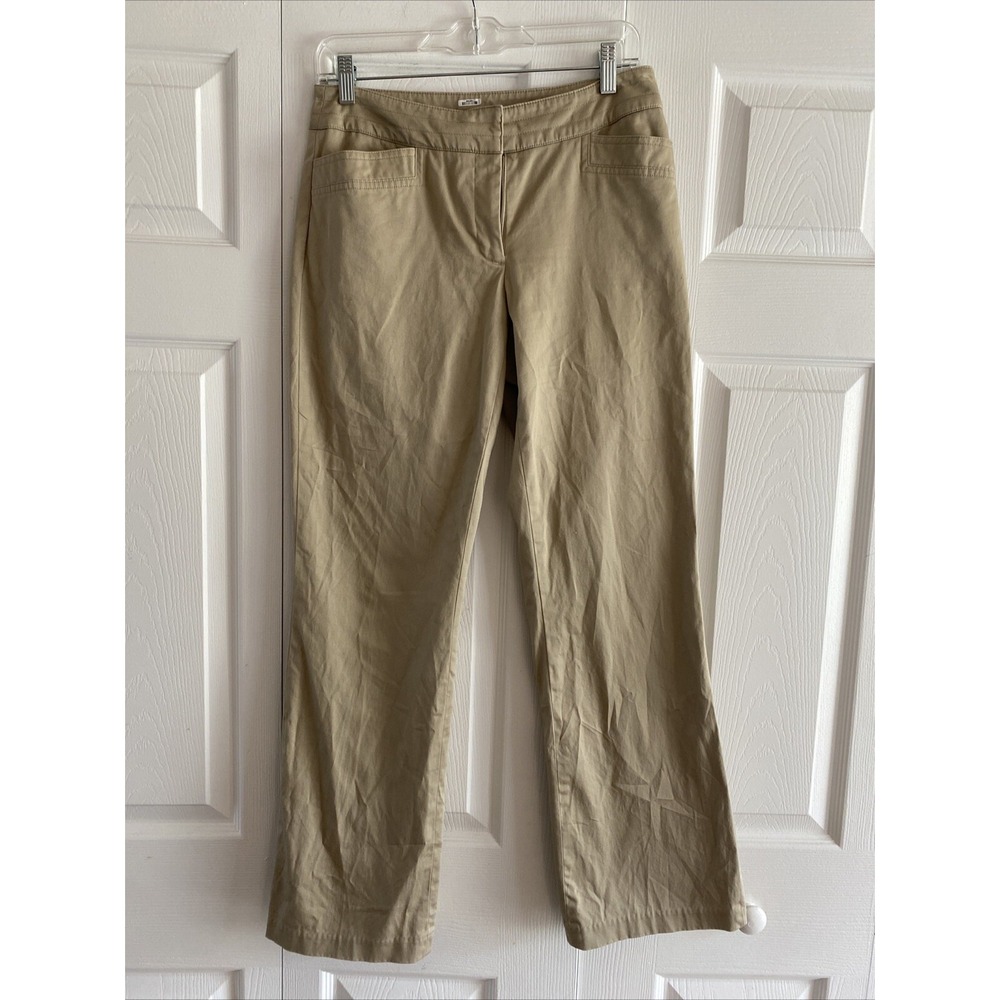 Claudia Ev Straight Leg Pants Womens Size 2 Tan Khaki Chino Clean Office Neutral